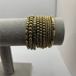 Elegant Gold Beaded Bracelet Set
